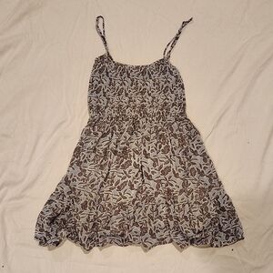 Blush Brown and Cream Floral Dress